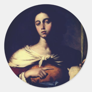 Sticker Rond Père Noël Inés (par Guarino, 1650) Sticke rond cla