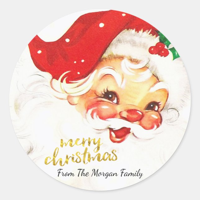 Sticker Rond Père Noël Joyeux Noël (Devant)