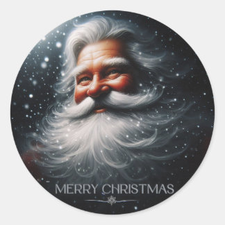 Sticker Rond Père Noël Joyeux Noël
