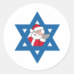 STICKER ROND PÈRE NOËL JUIF