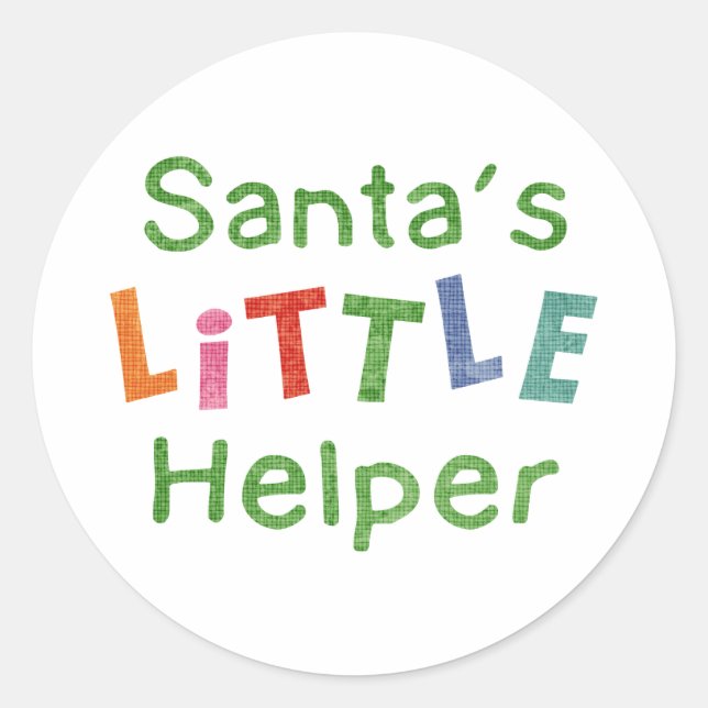 Sticker Rond Père Noël Little Helper (Devant)
