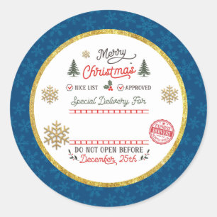 Sticker Rond Père Noël livraison spéciale personnalisée pôle No