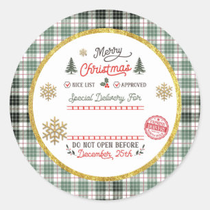 Sticker Rond Père Noël livré spécialement par le pôle Nord pers