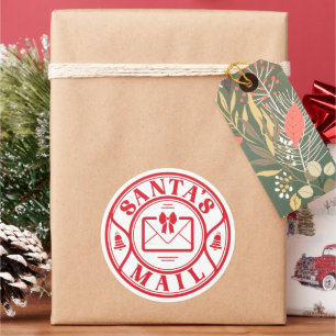 Sticker Rond Père Noël Mail