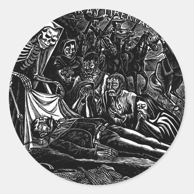 Sticker Rond Père Noël Muerte et le Soldat c. 1951 Mexique (Devant)