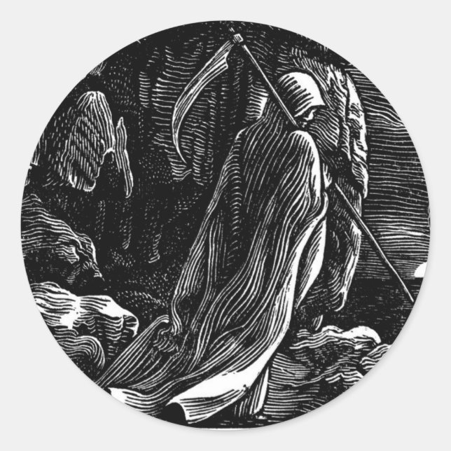 Sticker Rond Père Noël Muerte (Faucheuse mexicaine) (Devant)