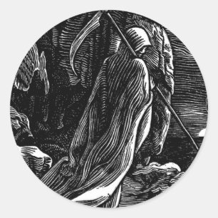 Sticker Rond Père Noël Muerte (Mexicaine Grim Reaper) vers 1939