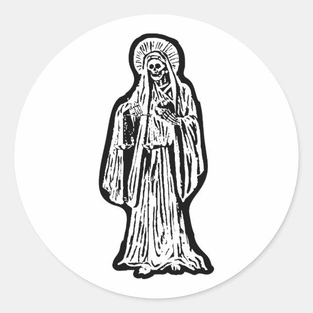 Sticker Rond Père Noël Muerte Statue (Devant)
