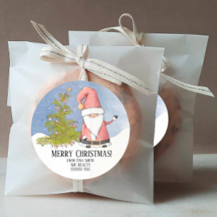 Sticker Rond Père Noël Personnalisé Joyeux Noël