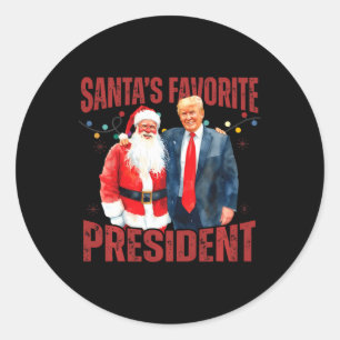 Sticker Rond Père Noël Président favori Trump Noël Père Noël H