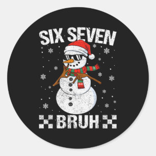 Sticker Rond Père Noël qui fait le dab Snowman 6 7 Meme Noël Si