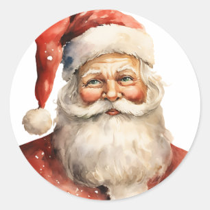 Sticker Rond Père Noël rétro