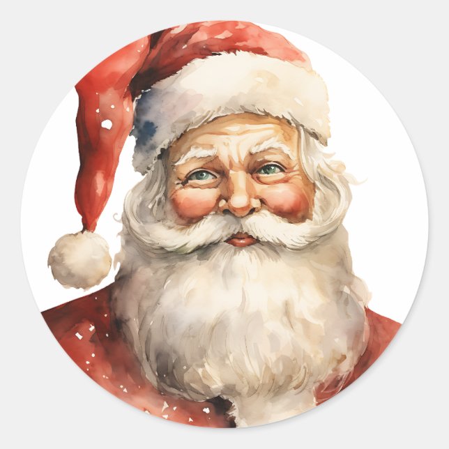 Sticker Rond Père Noël rétro (Devant)