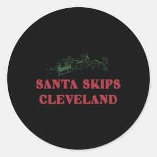 Sticker Rond Père Noël saute Cleveland Drôle de Renne de Noël N