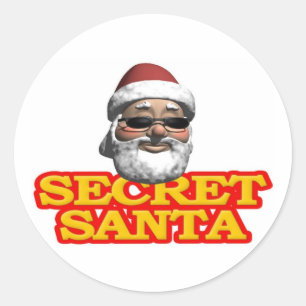 Sticker Rond Père Noël secret