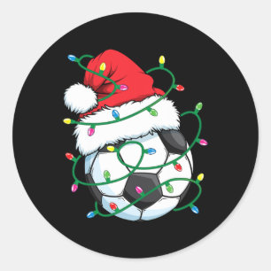 Sticker Rond Père Noël Soccer Sports Ball Hommes garçons Noël N