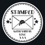 Sticker Rond Père Noël Stamped Christmas Favoriser Cadeau cadea<br><div class="desc">Stickers Classic Round Express du pôle Nord Père Noël Sleigh Christmas Stamp Classic.</div>