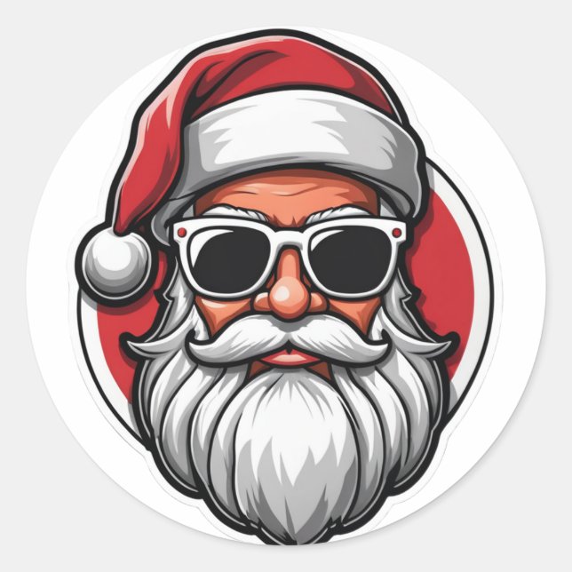 Sticker Rond Père Noël urbaine 7 (Devant)