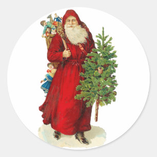 Sticker Rond Père Noël victorien