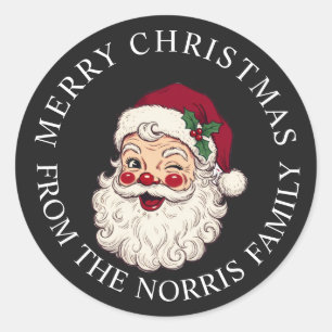 Sticker Rond Père Noël vintage Noël