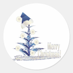 Sticker Rond Père Noël's Christmas tree