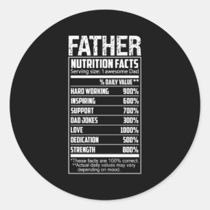Sticker Rond Père Nutrition Faits Bonne Fête des pères Papa