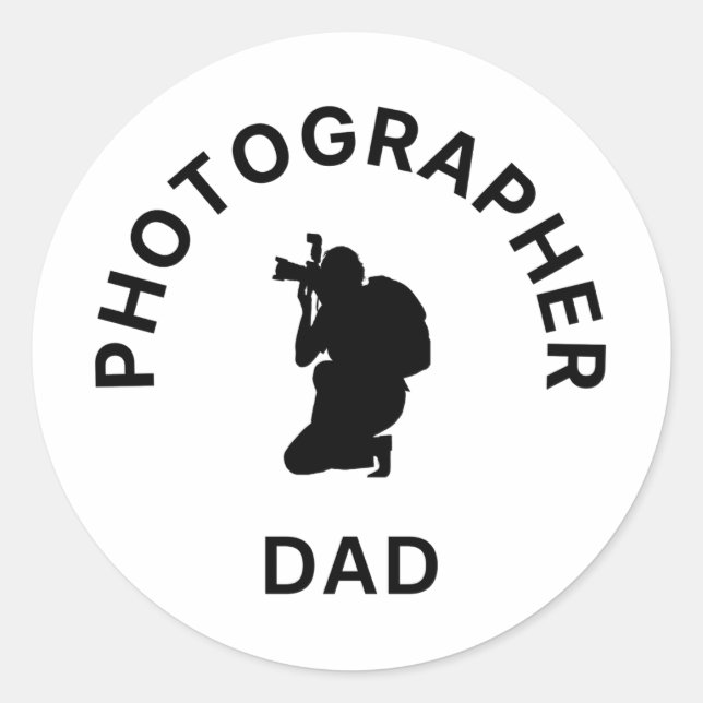 Sticker Rond Père photographe (Devant)