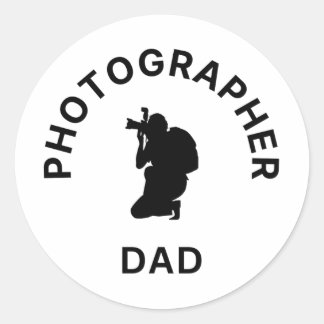 Sticker Rond Père photographe