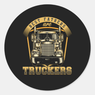 Sticker Rond Père Trucker Camion Papa Fête des pères mari