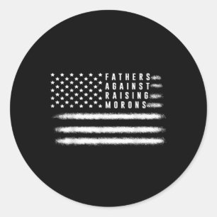 Sticker Rond Pères Contre La Montée Des Morons Drôle Papa Plais