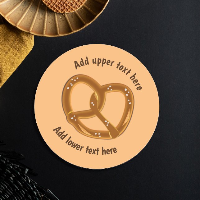 Sticker Rond Perfect Pretzel de Pain avec sel - Vos propres mot (Créateur téléchargé)