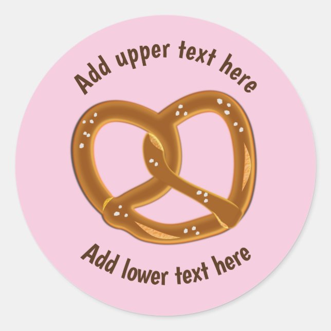 Sticker Rond Perfect Pretzel de Pain avec sel - Vos propres mot (Devant)