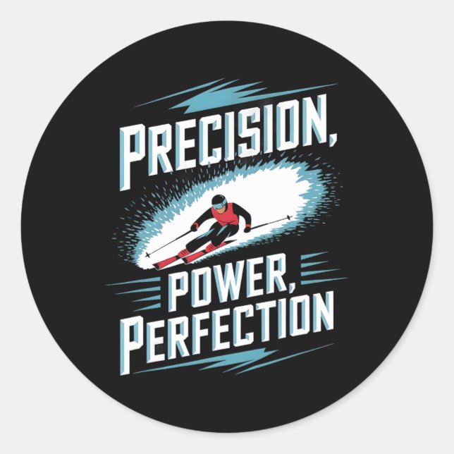 Sticker Rond Perfection électrique de précision Ski alpin (Devant)