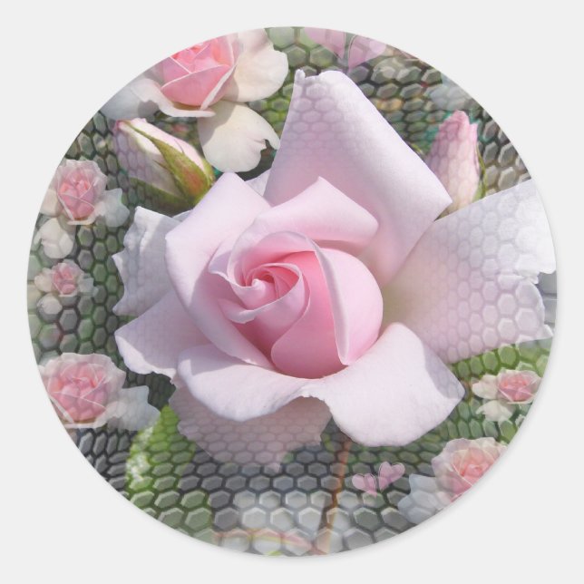 Sticker Rond Perfection rose ~ Sticker/ Sceller Enveloppe (Devant)