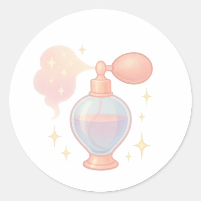 Sticker Rond Perfume bottle with sparkle mist (Devant)