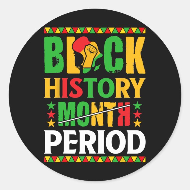 Sticker Rond Période du Mois de l'histoire des Noirs Femmes afr (Devant)