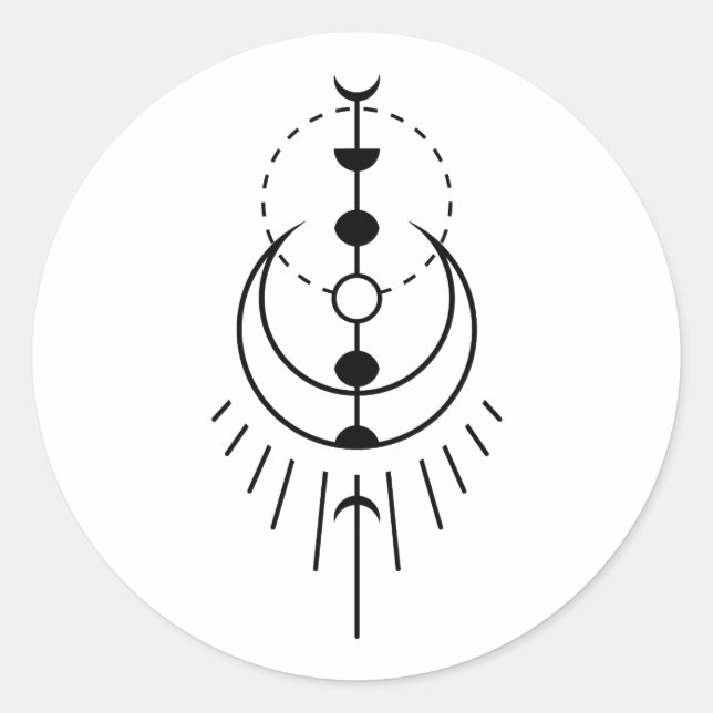 Sticker Rond période lunaire éclipse lunaire (Devant)