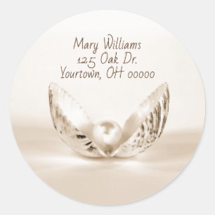Sticker Rond perle dans coquillage