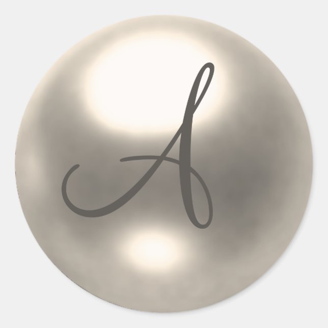 Sticker Rond Perle Un sceau mariage monogramme (Devant)