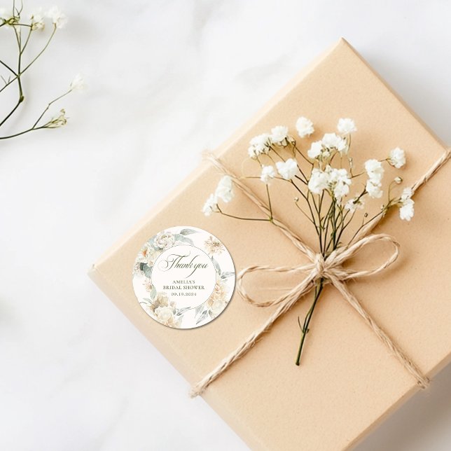 Sticker Rond Perles aquarelles et prosecco, cadeau de fête de d (Créateur téléchargé)