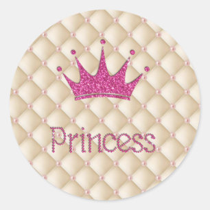 Sticker Rond Perles Charming Chic, Tiara, Princesse, Glitterie