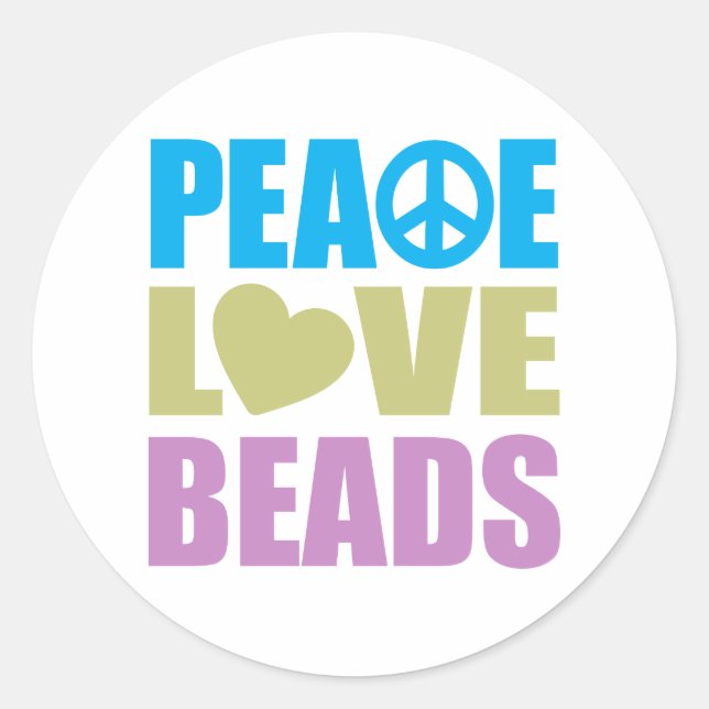 Sticker Rond Perles d'amour de paix (Devant)