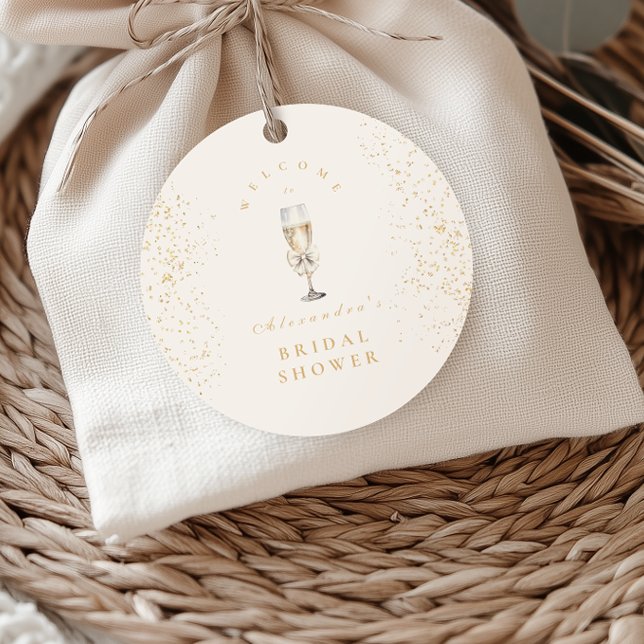 Sticker Rond Perles de l'arc et prosecco pour une fête de maria (Créateur téléchargé)