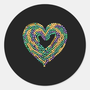 Sticker Rond Perles drôles de La Nouvelle-Orléans Cœur Nous Ten