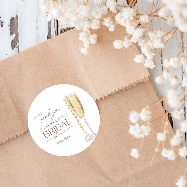 Sticker Rond Perles Et Fête des mariées De Poursuites (Créateur téléchargé)