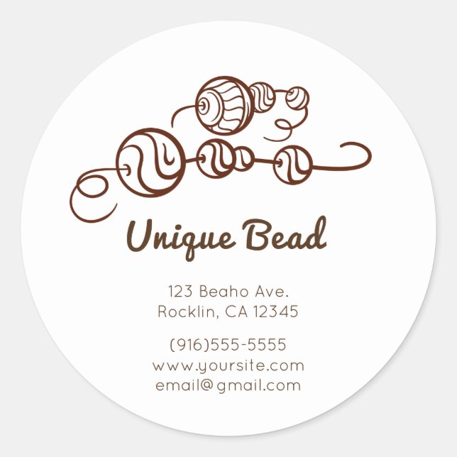 Sticker Rond Perles uniques fantaisistes sur un collier de perl (Devant)