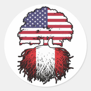 Sticker Rond Pérou Amérique péruvienne Etats-Unis drapeau des r