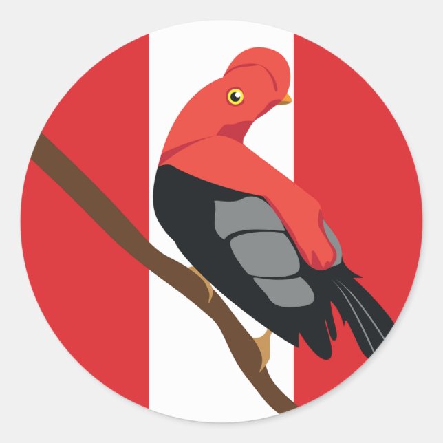 Sticker Rond Pérou Nation péruvienne de Tunki, une roche andine (Devant)