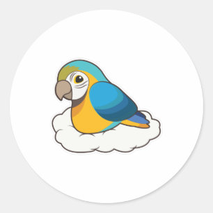 Sticker Rond Perroquet avec nuage