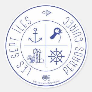 Sticker Rond Perros-Guirec les Sept Îles